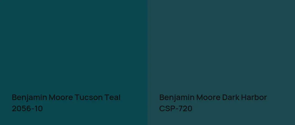 Benjamin Moore Tucson Teal 2056-10 vs Benjamin Moore Dark Harbor CSP-720