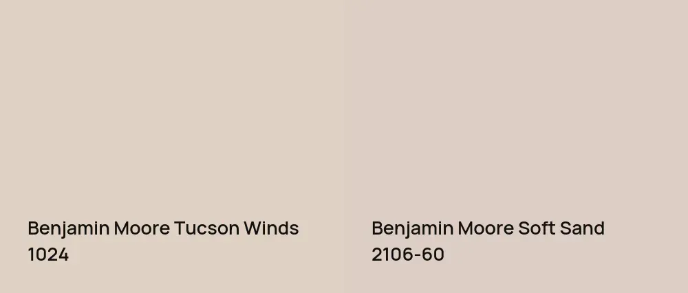 Benjamin Moore Tucson Winds 1024 vs Benjamin Moore Soft Sand 2106-60