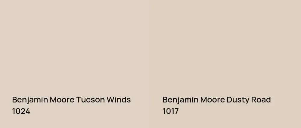 Benjamin Moore Tucson Winds 1024 vs Benjamin Moore Dusty Road 1017