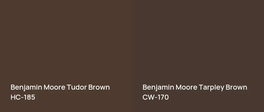 Benjamin Moore Tudor Brown HC-185 vs Benjamin Moore Tarpley Brown CW-170