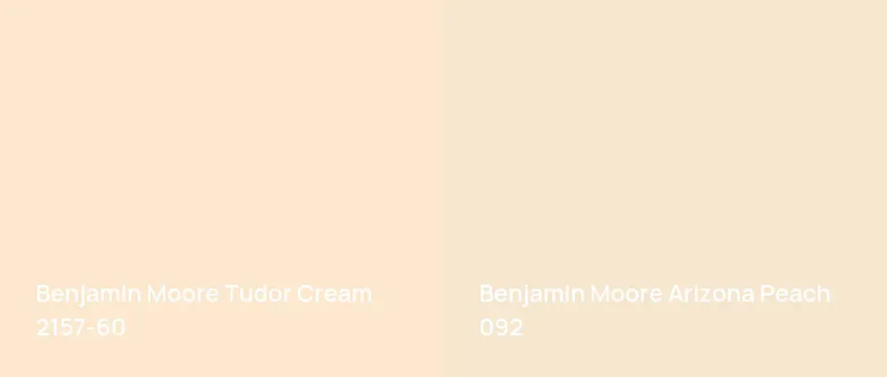 Benjamin Moore Tudor Cream 2157-60 vs Benjamin Moore Arizona Peach 092