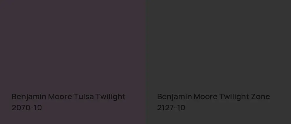 Benjamin Moore Tulsa Twilight 2070-10 vs Benjamin Moore Twilight Zone 2127-10