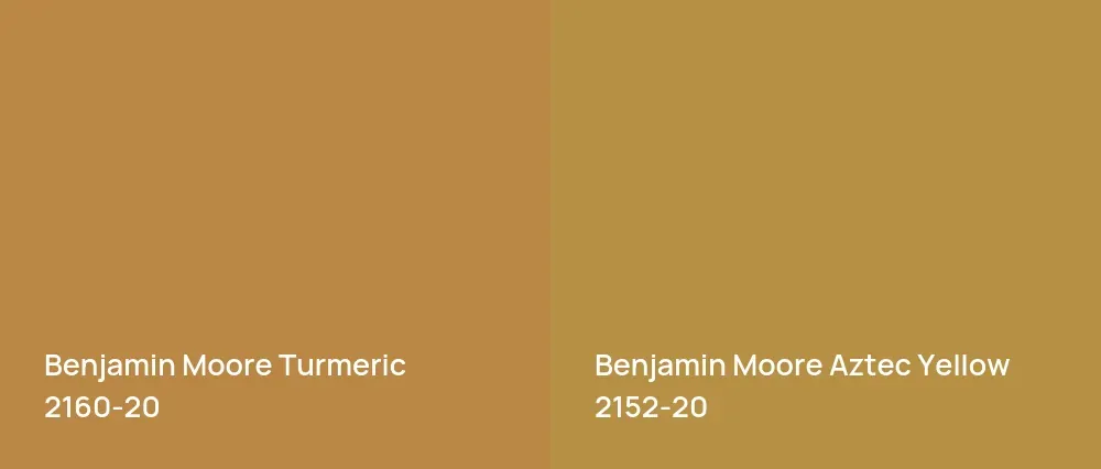 Benjamin Moore Turmeric 2160-20 vs Benjamin Moore Aztec Yellow 2152-20