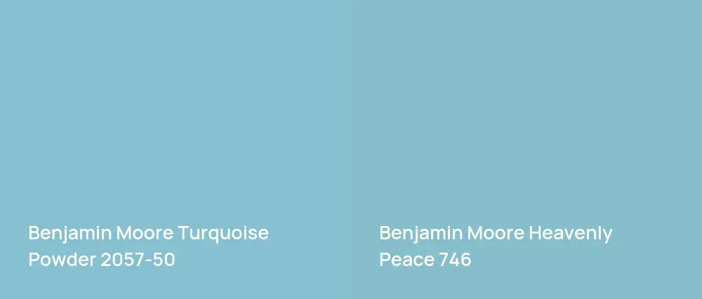 Benjamin Moore Turquoise Powder 2057-50 vs Benjamin Moore Heavenly Peace 746
