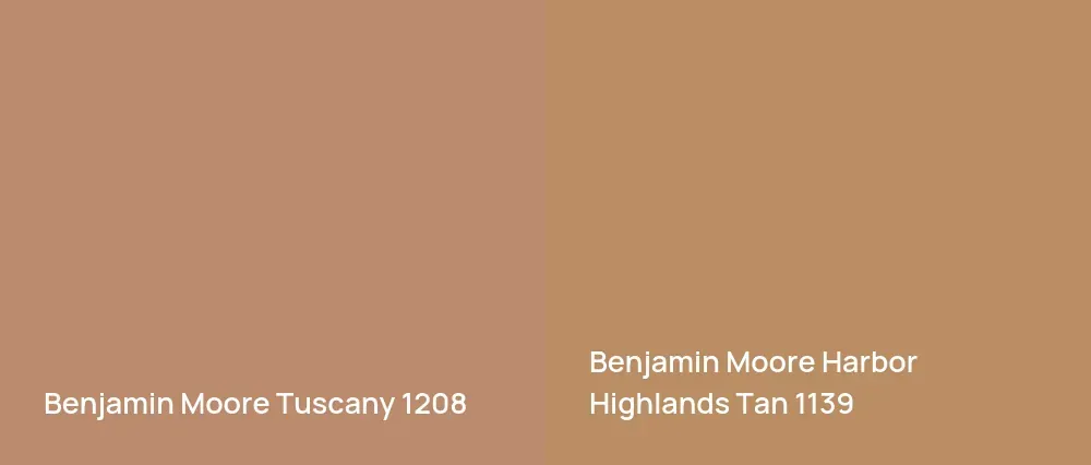 Benjamin Moore Tuscany 1208 vs Benjamin Moore Harbor Highlands Tan 1139