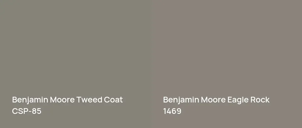 Benjamin Moore Tweed Coat CSP-85 vs Benjamin Moore Eagle Rock 1469