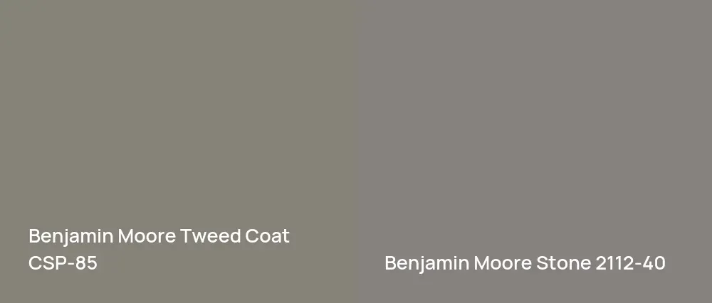 Benjamin Moore Tweed Coat CSP-85 vs Benjamin Moore Stone 2112-40