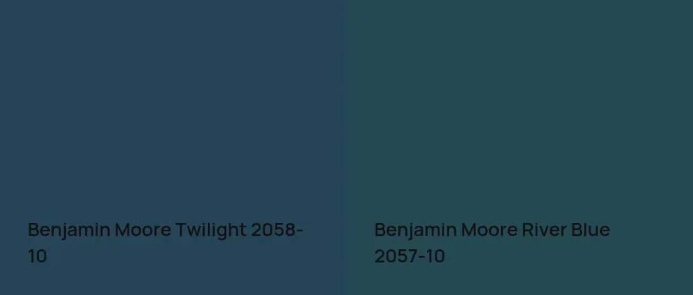 Benjamin Moore Twilight 2058-10 vs Benjamin Moore River Blue 2057-10