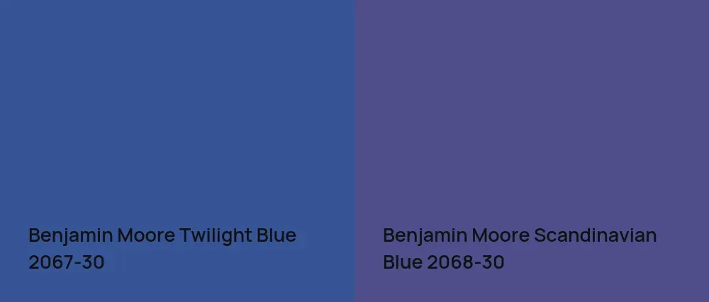 Benjamin Moore Twilight Blue 2067-30 vs Benjamin Moore Scandinavian Blue 2068-30