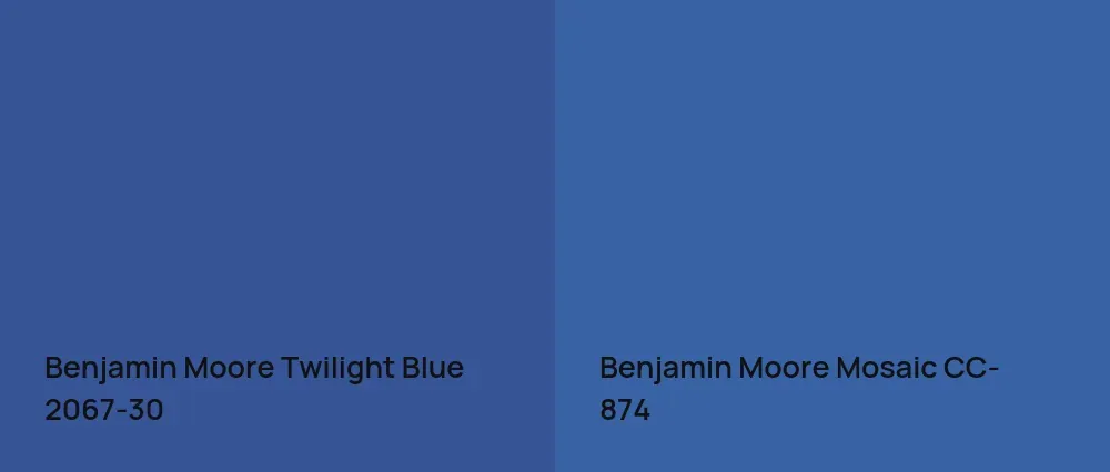 Benjamin Moore Twilight Blue 2067-30 vs Benjamin Moore Mosaic CC-874