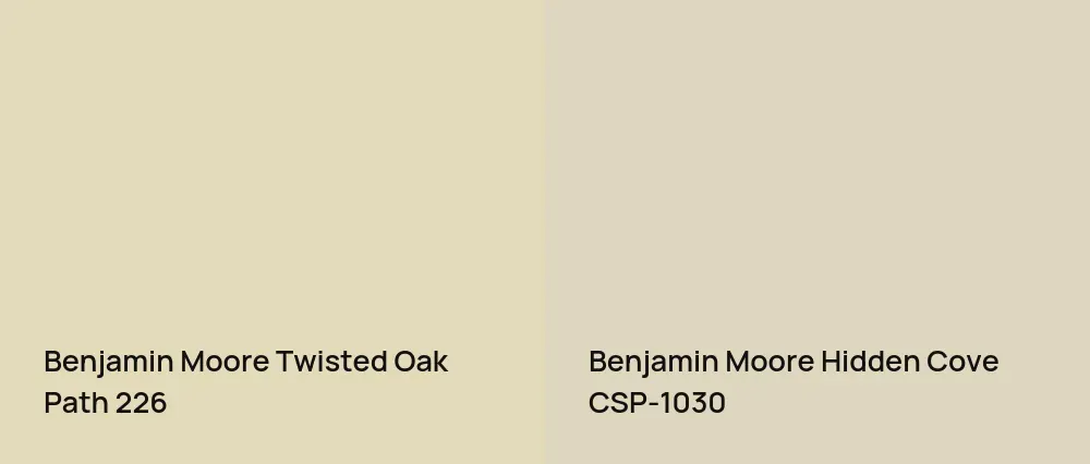 Benjamin Moore Twisted Oak Path 226 vs Benjamin Moore Hidden Cove CSP-1030
