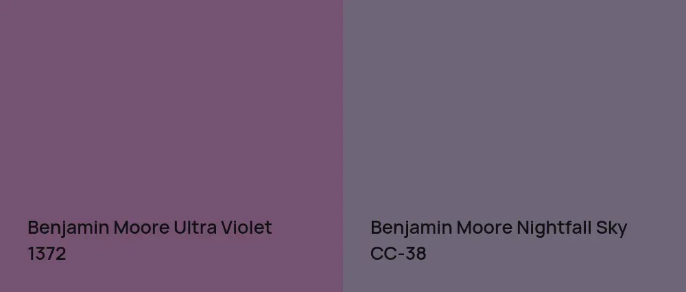 Benjamin Moore Ultra Violet 1372 vs Benjamin Moore Nightfall Sky CC-38
