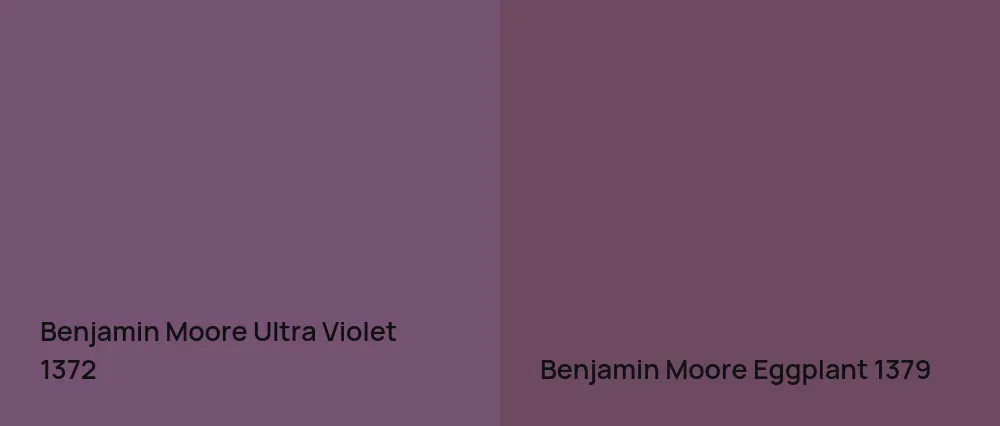 Benjamin Moore Ultra Violet 1372 vs Benjamin Moore Eggplant 1379