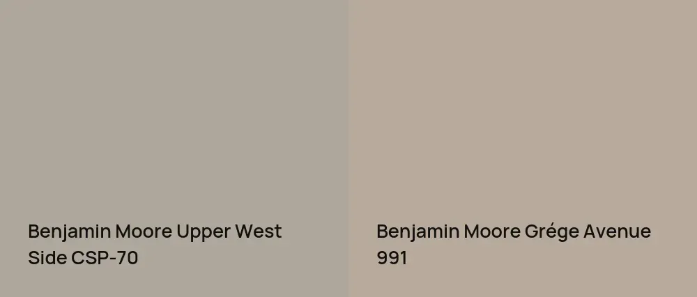 Benjamin Moore Upper West Side CSP-70 vs Benjamin Moore Grége Avenue 991