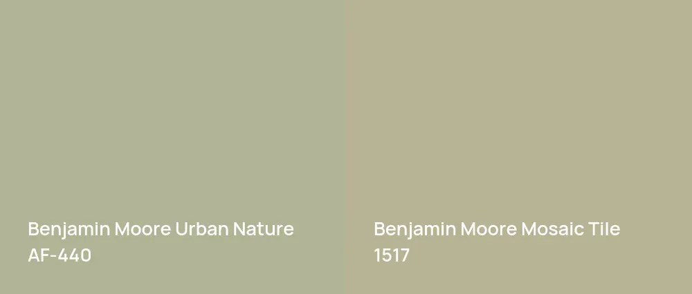 Benjamin Moore Urban Nature AF-440 vs Benjamin Moore Mosaic Tile 1517