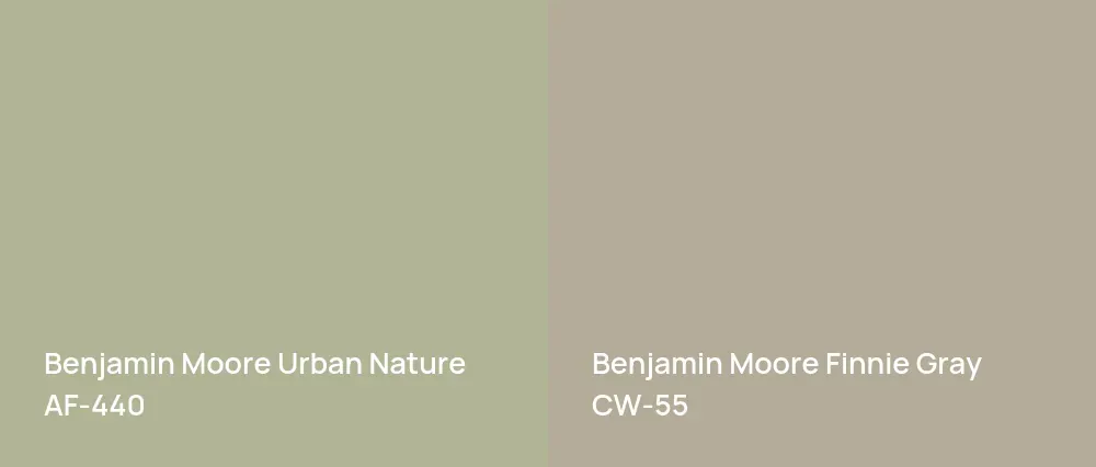 Benjamin Moore Urban Nature AF-440 vs Benjamin Moore Finnie Gray CW-55