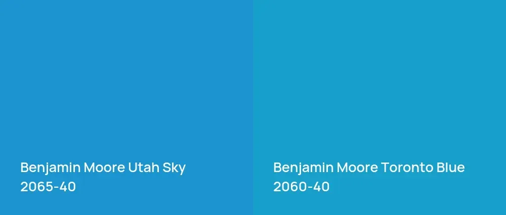 Benjamin Moore Utah Sky 2065-40 vs Benjamin Moore Toronto Blue 2060-40