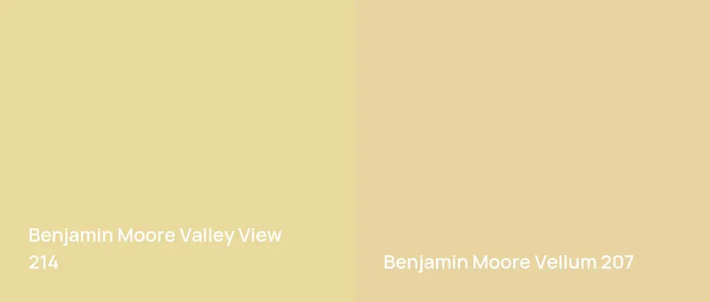 Benjamin Moore Valley View 214 vs Benjamin Moore Vellum 207