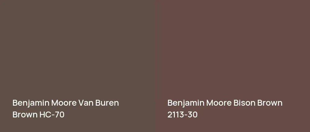 Benjamin Moore Van Buren Brown HC-70 vs Benjamin Moore Bison Brown 2113-30