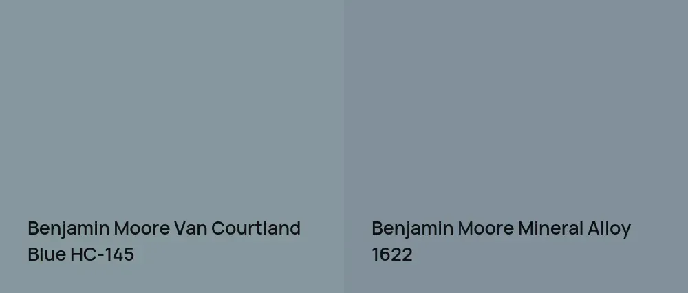 Benjamin Moore Van Courtland Blue HC-145 vs Benjamin Moore Mineral Alloy 1622