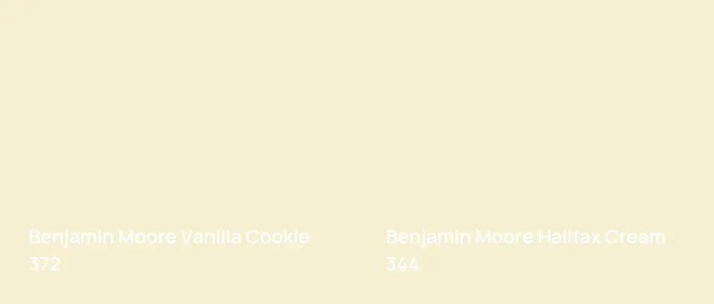 Benjamin Moore Vanilla Cookie 372 vs Benjamin Moore Halifax Cream 344