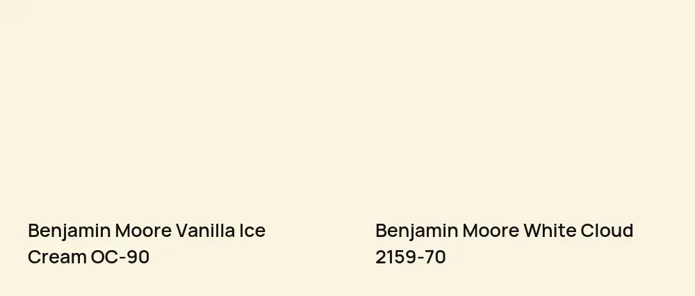 Benjamin Moore Vanilla Ice Cream OC-90 vs Benjamin Moore White Cloud 2159-70