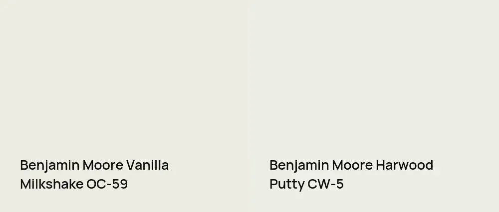 Benjamin Moore Vanilla Milkshake OC-59 vs Benjamin Moore Harwood Putty CW-5