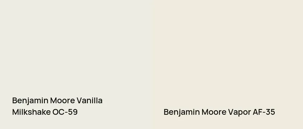 Benjamin Moore Vanilla Milkshake OC-59 vs Benjamin Moore Vapor AF-35