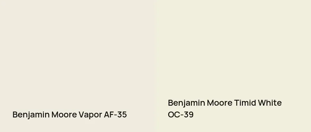 Benjamin Moore Vapor AF-35 vs Benjamin Moore Timid White OC-39