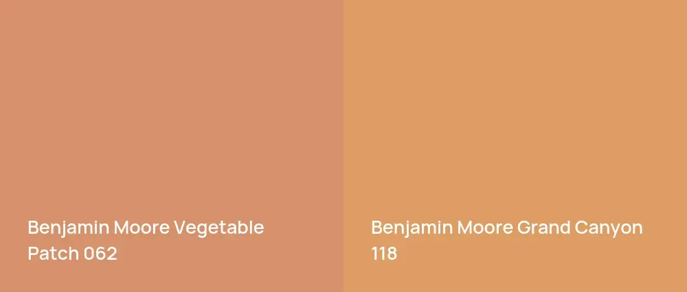 Benjamin Moore Vegetable Patch 062 vs Benjamin Moore Grand Canyon 118