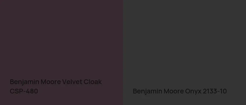 Benjamin Moore Velvet Cloak CSP-480 vs Benjamin Moore Onyx 2133-10