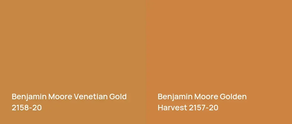 Benjamin Moore Venetian Gold 2158-20 vs Benjamin Moore Golden Harvest 2157-20
