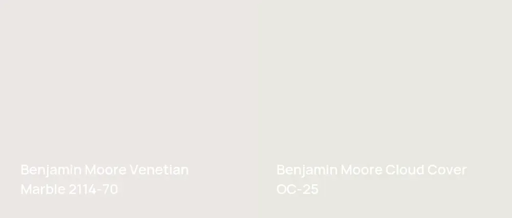 Benjamin Moore Venetian Marble 2114-70 vs Benjamin Moore Cloud Cover OC-25