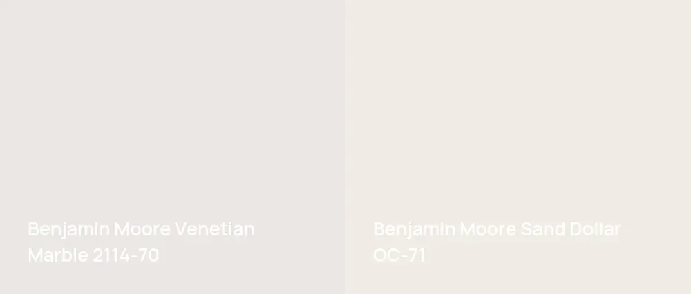 Benjamin Moore Venetian Marble 2114-70 vs Benjamin Moore Sand Dollar OC-71