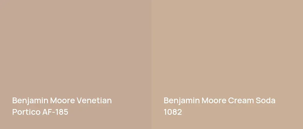 Benjamin Moore Venetian Portico AF-185 vs Benjamin Moore Cream Soda 1082