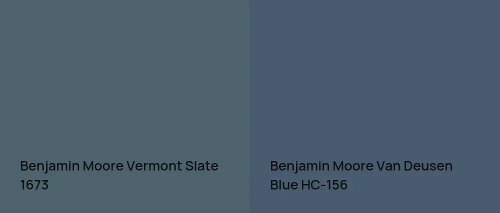 Benjamin Moore Vermont Slate 1673 vs Benjamin Moore Van Deusen Blue HC-156