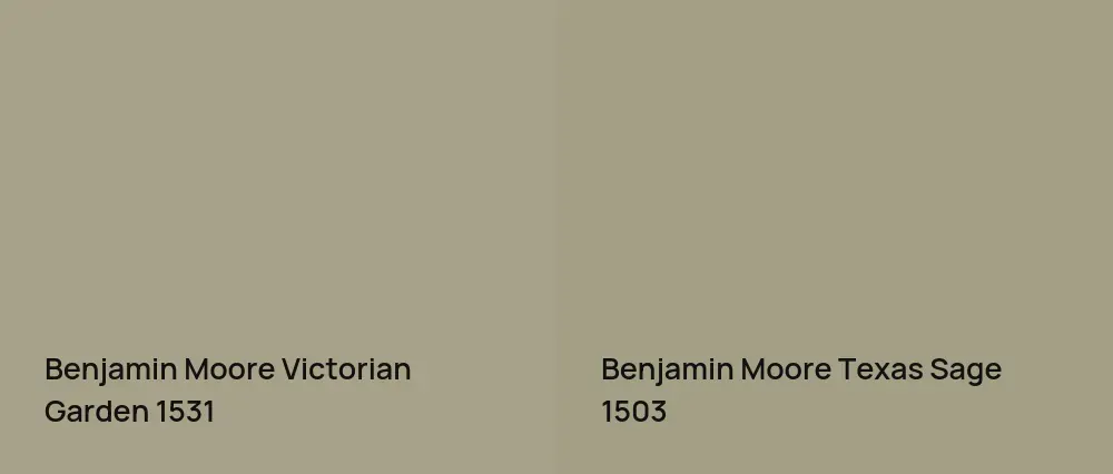 Benjamin Moore Victorian Garden 1531 vs Benjamin Moore Texas Sage 1503