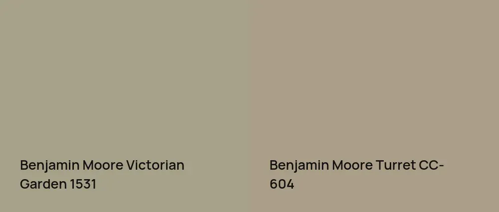 Benjamin Moore Victorian Garden 1531 vs Benjamin Moore Turret CC-604