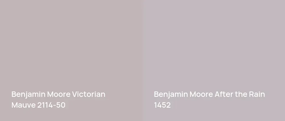 Benjamin Moore Victorian Mauve 2114-50 vs Benjamin Moore After the Rain 1452