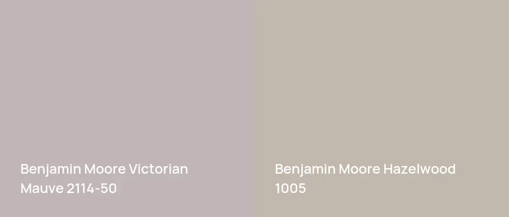 Benjamin Moore Victorian Mauve 2114-50 vs Benjamin Moore Hazelwood 1005