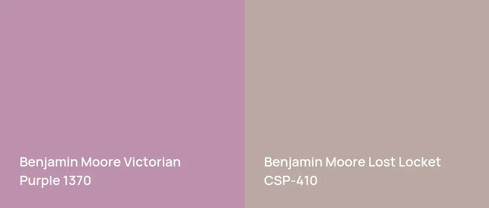 Benjamin Moore Victorian Purple 1370 vs Benjamin Moore Lost Locket CSP-410