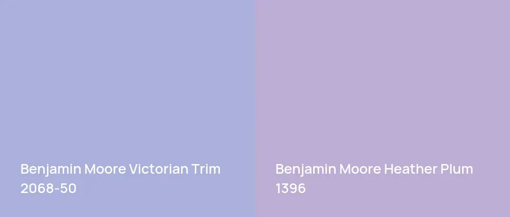 Benjamin Moore Victorian Trim 2068-50 vs Benjamin Moore Heather Plum 1396