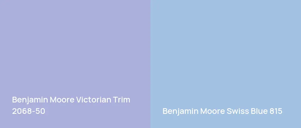Benjamin Moore Victorian Trim 2068-50 vs Benjamin Moore Swiss Blue 815