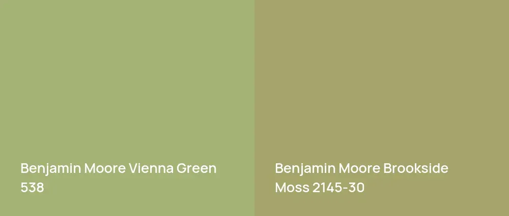 Benjamin Moore Vienna Green 538 vs Benjamin Moore Brookside Moss 2145-30