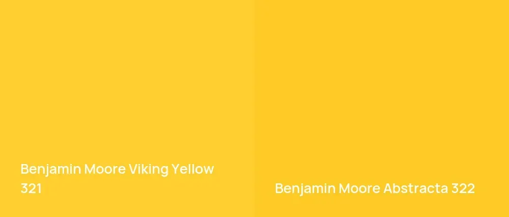 Benjamin Moore Viking Yellow 321 vs Benjamin Moore Abstracta 322