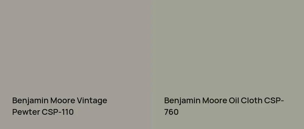 Benjamin Moore Vintage Pewter CSP-110 vs Benjamin Moore Oil Cloth CSP-760