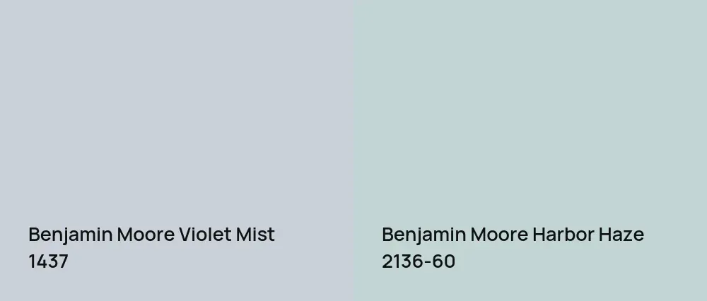 Benjamin Moore Violet Mist 1437 vs Benjamin Moore Harbor Haze 2136-60