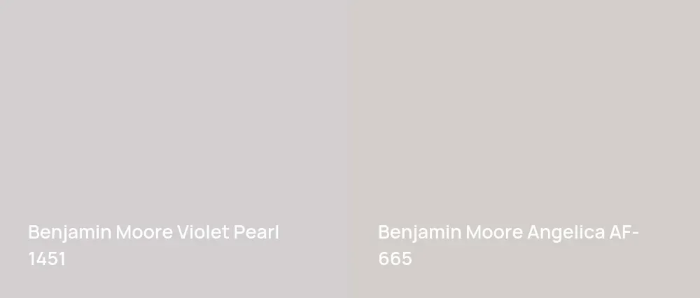Benjamin Moore Violet Pearl 1451 vs Benjamin Moore Angelica AF-665