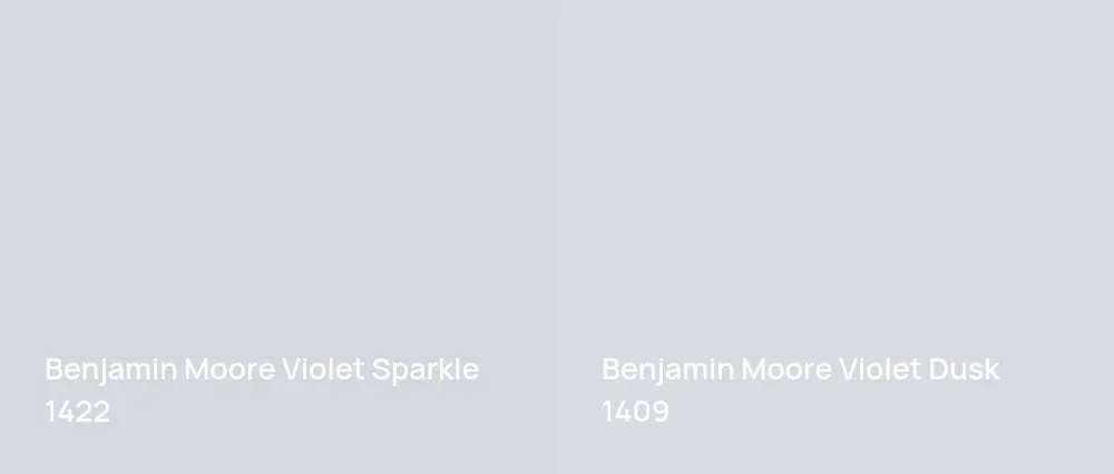 Benjamin Moore Violet Sparkle 1422 vs Benjamin Moore Violet Dusk 1409