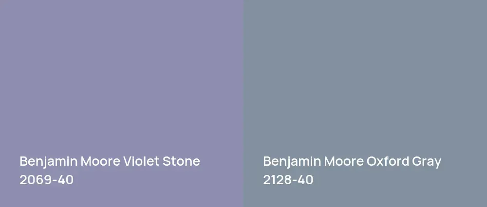 Benjamin Moore Violet Stone 2069-40 vs Benjamin Moore Oxford Gray 2128-40